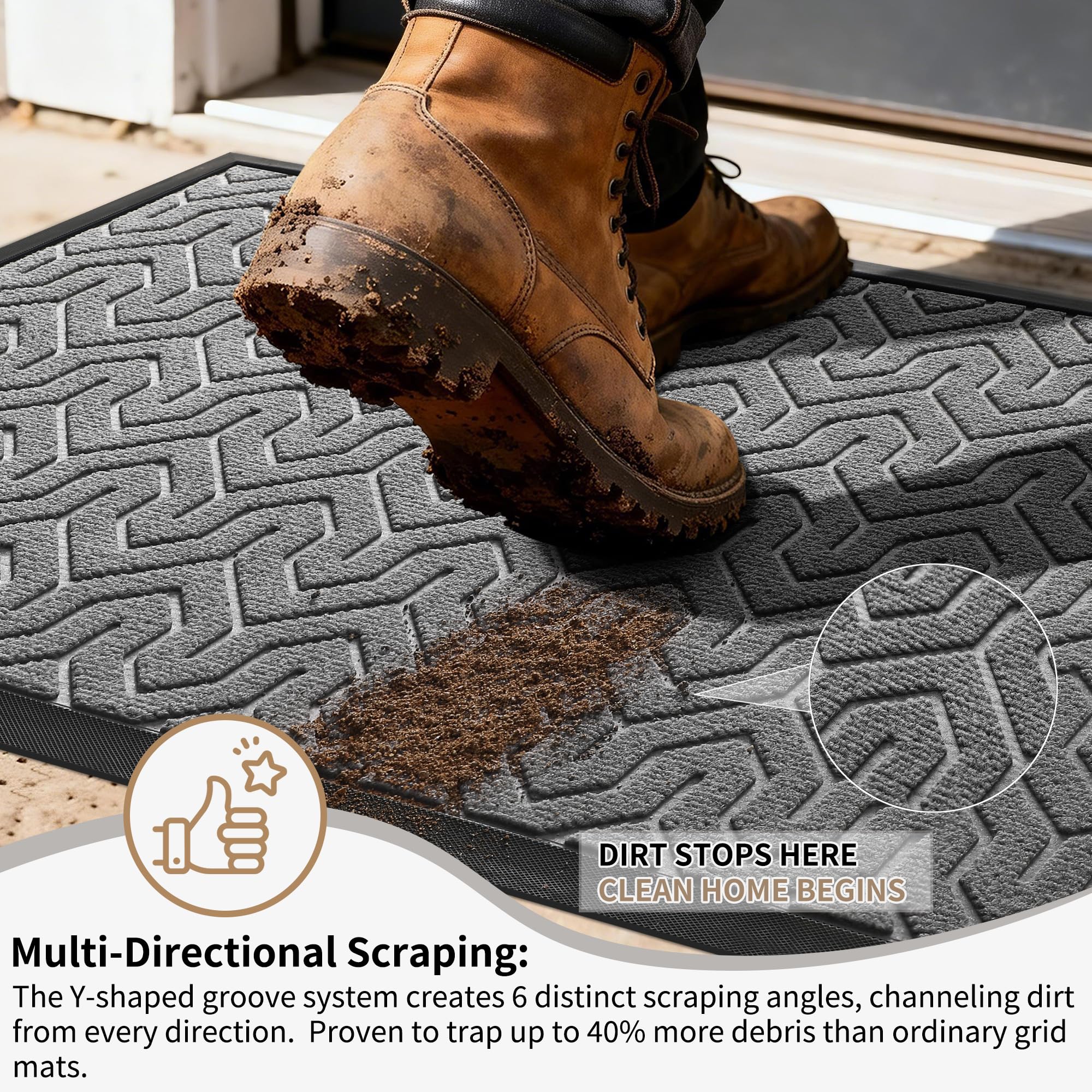 Yimobra outdoor mat offers non-slip protection on wet surfaces.