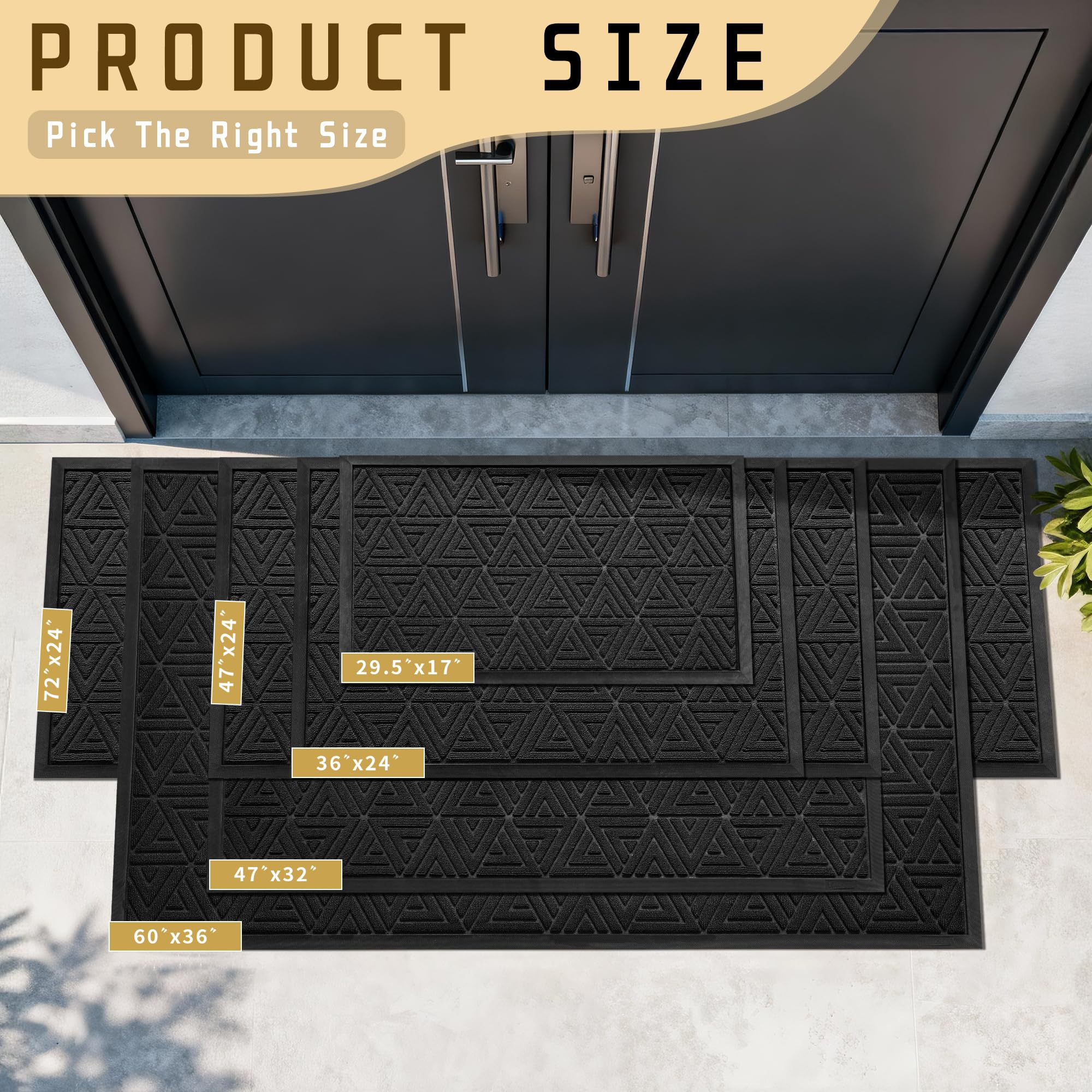 Yimobra outdoor mat dirt-trapping grooves keep entry clean.