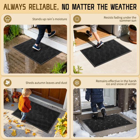 Yimobra outdoor mat is easy to clean with hose or shake.