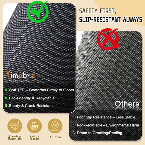 Yimobra outdoor mat with non-slip bottom prevents slips.