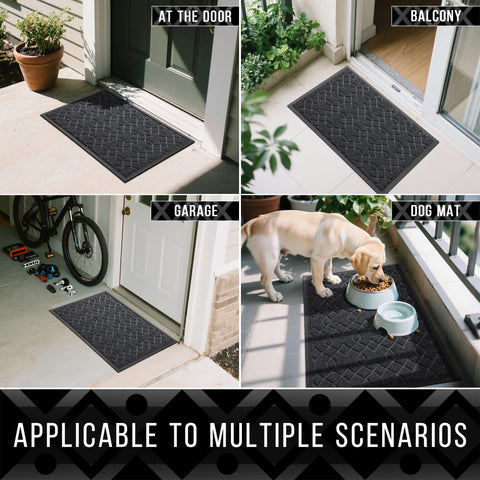 Yimobra wide-use mat suits front doors, patios, garages, and entryways.