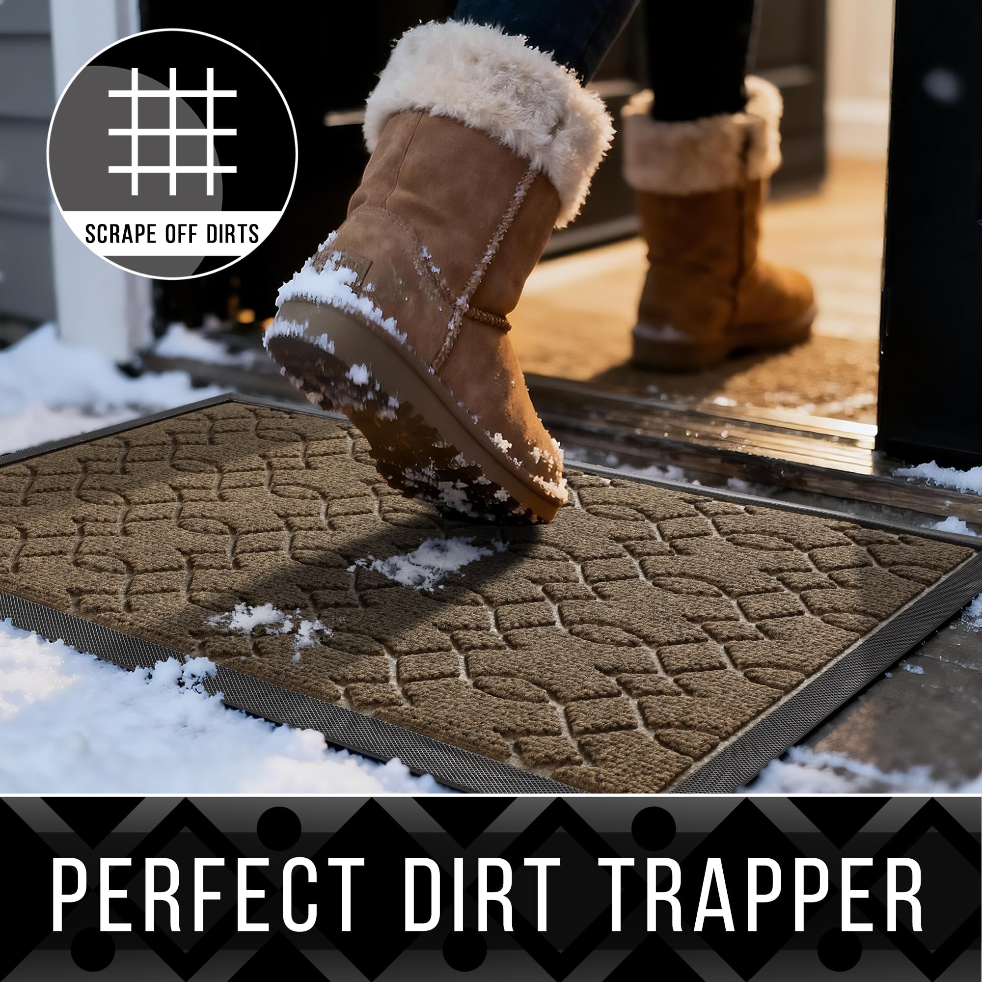 Yimobra waterproof polyester surface resists rain and snow, keeping entryways dry
