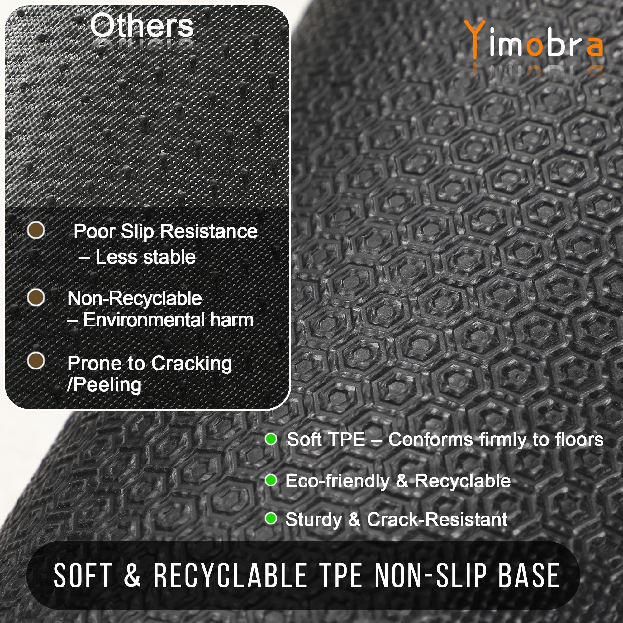 Yimobra Welcome Mat dirt-capture groove helps reduce tracked debris inside.