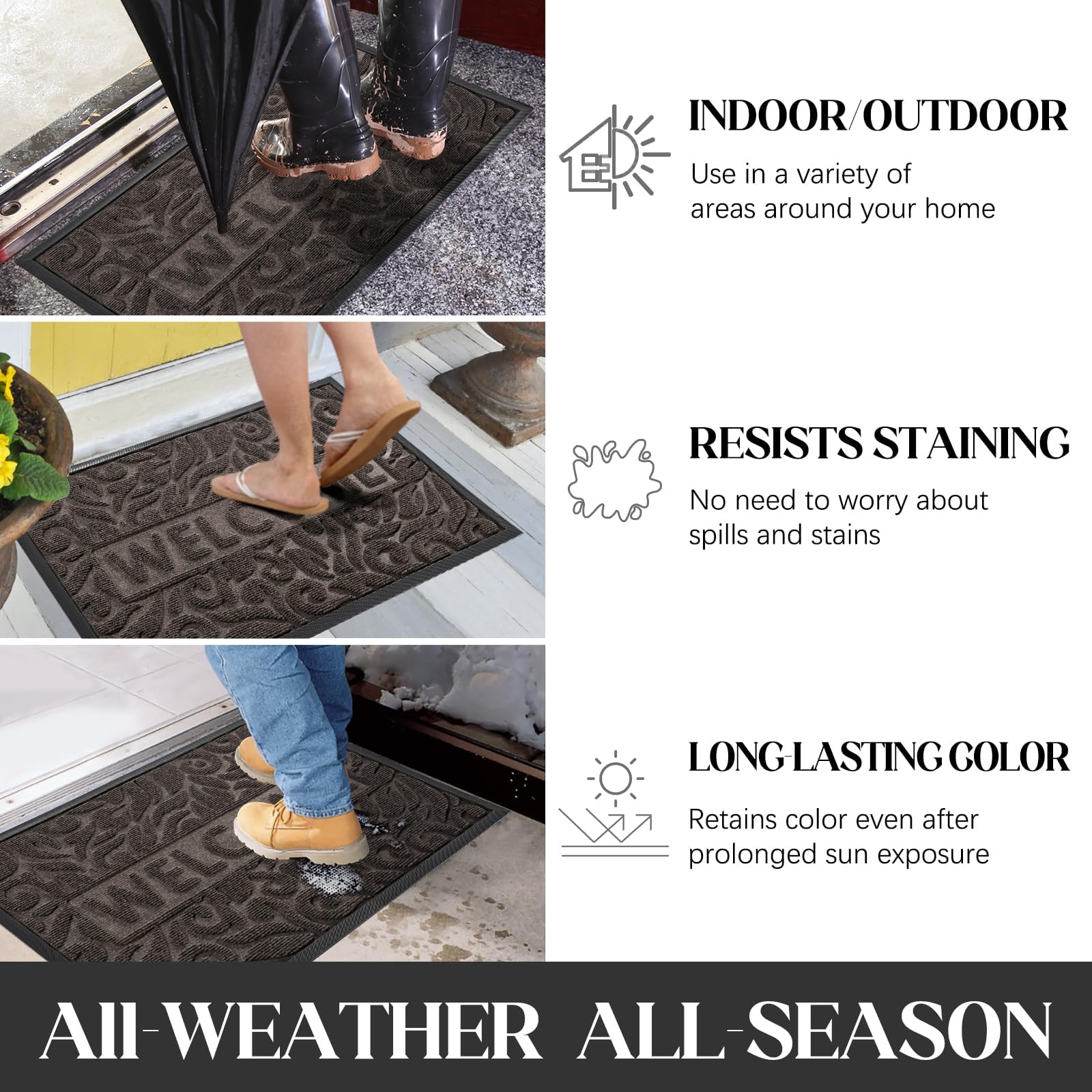 Yimobra mat dirt capture pattern traps mud and dust at doorstep.
