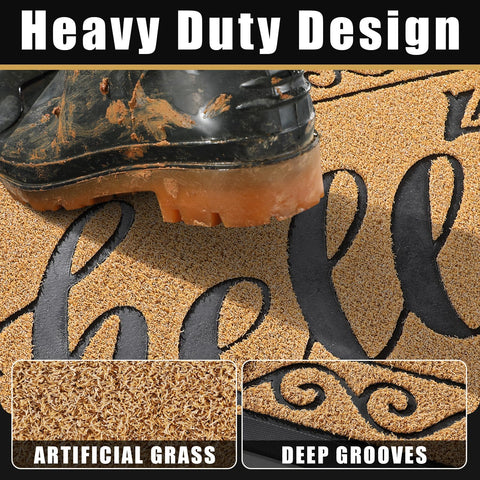 Yimobra dirt-trap artificial grass surface captures mud before entering the home