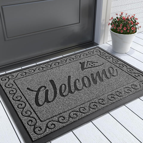 Yimobra Welcome Mat with dirt-trap surface catches debris at the doorway.