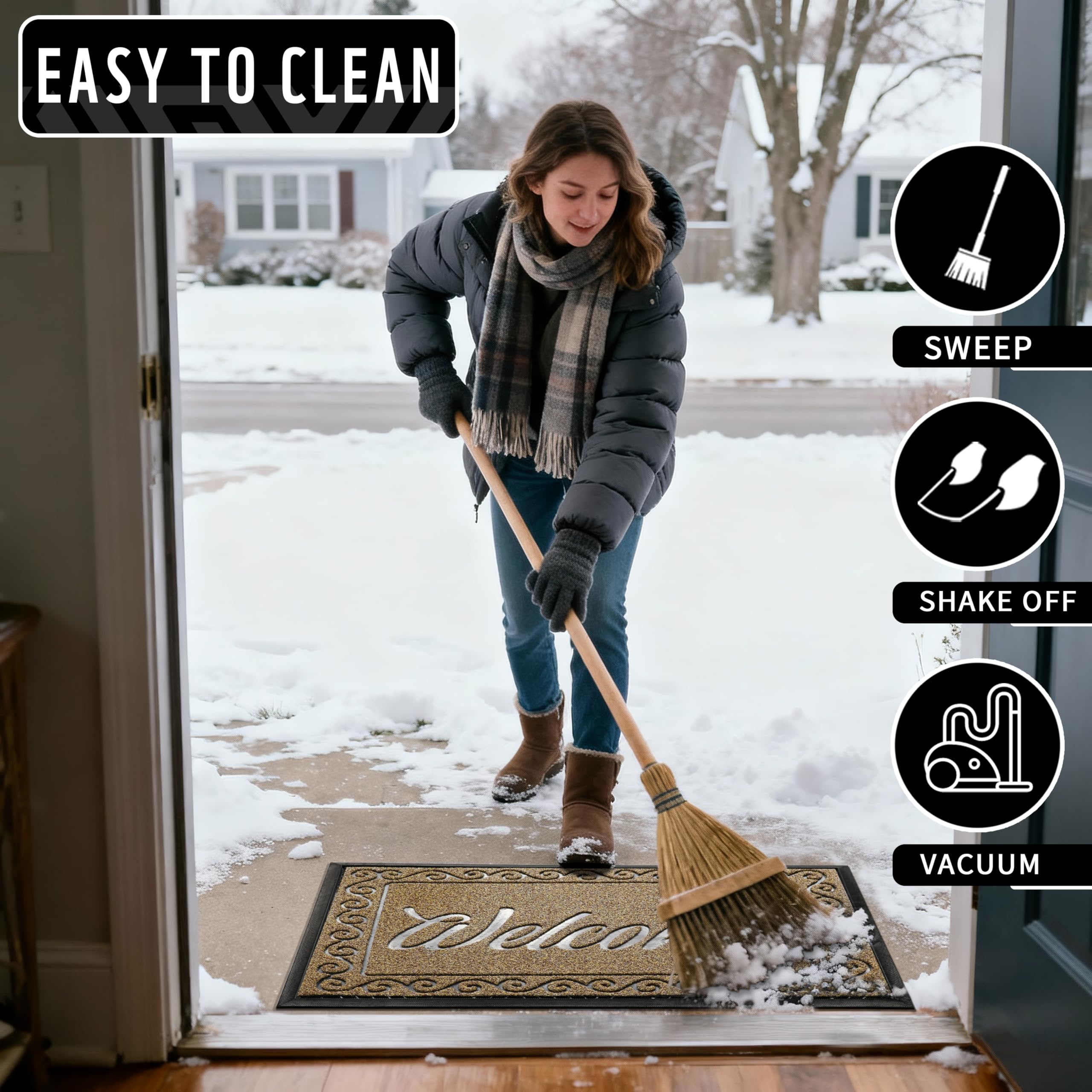 Easy to clean: vacuum, sweep, or hose rinse for quick refresh.