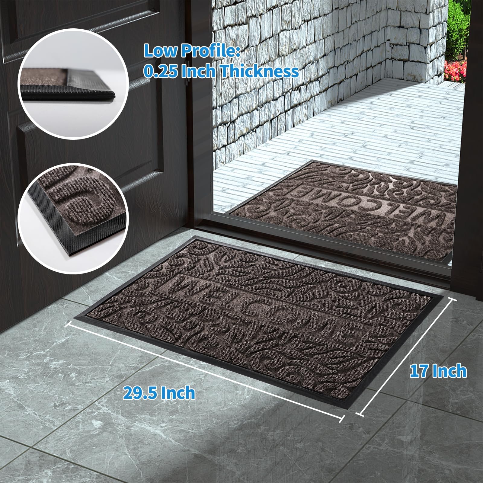 Yimobra mat indoor-outdoor versatility for front doors and patios.