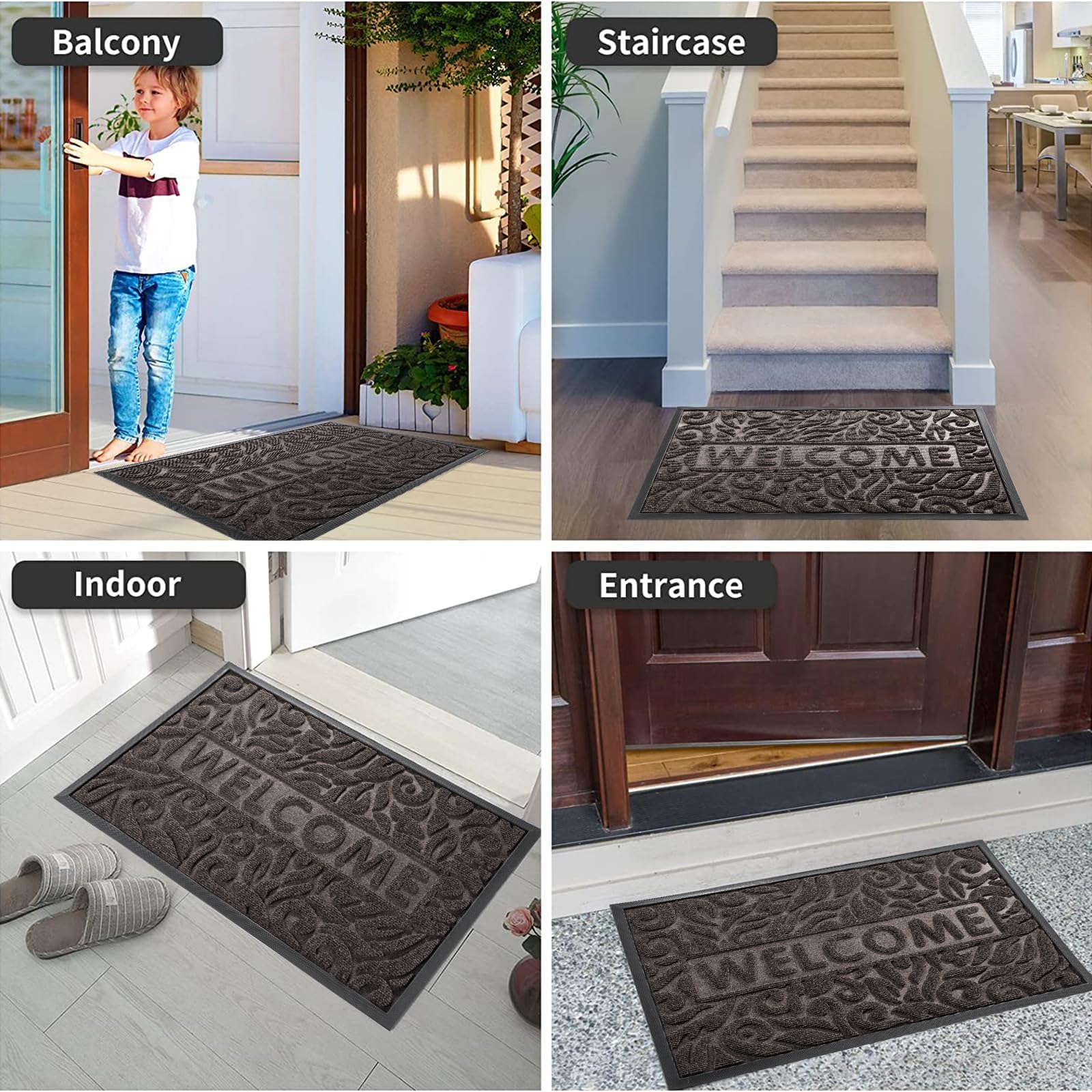 Yimobra mat low-profile 0.25 inch fits under most doors.