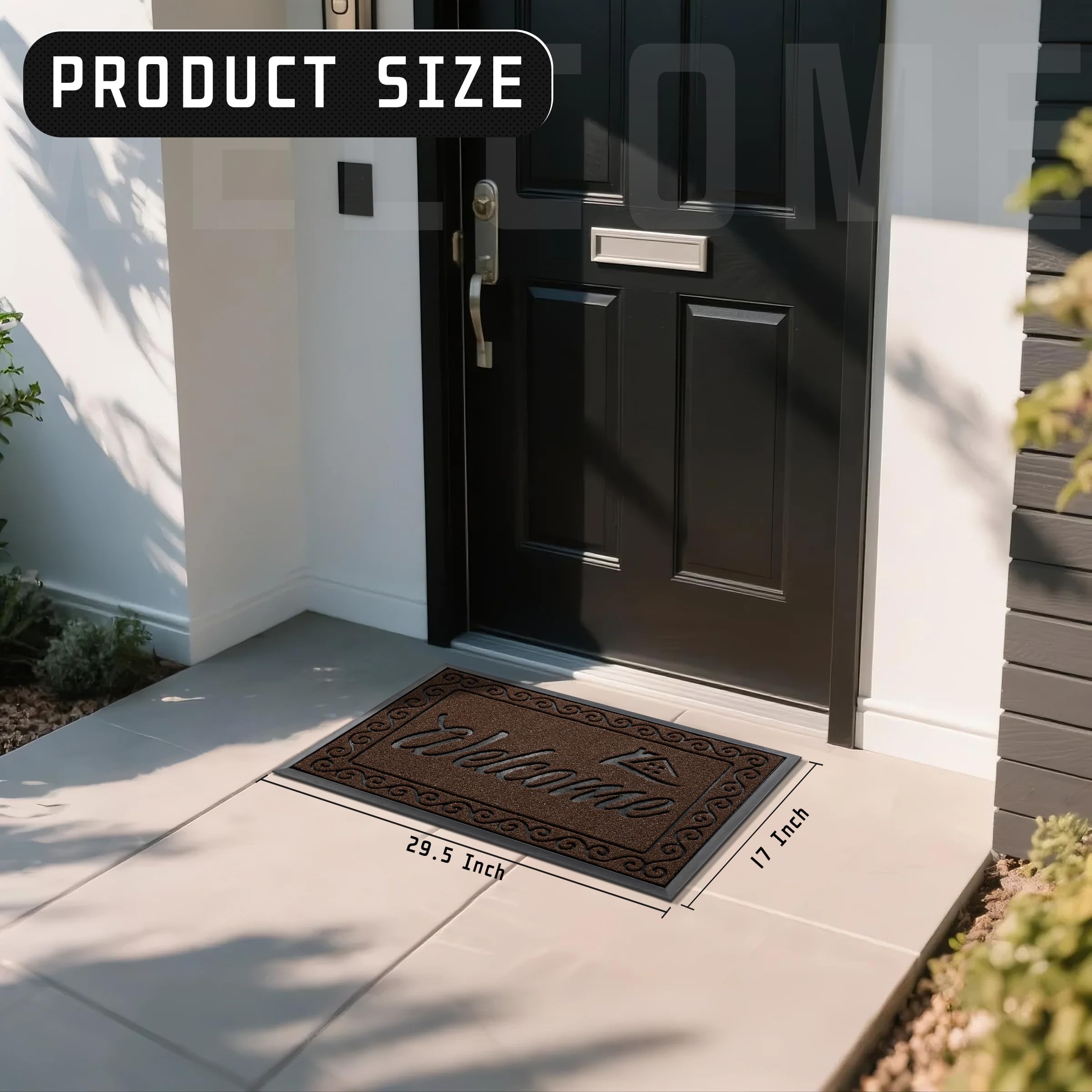 Yimobra Welcome Mat non-slip-back enhances safety by preventing slips when entering.