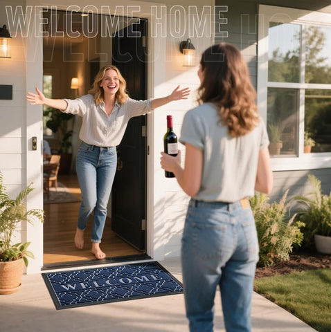 Yimobra Welcome Mat non-slip backing grips floors for safety