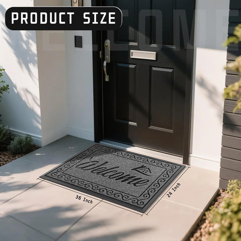 Yimobra welcome mat with non-slip rubber backing prevents slipping at thresholds