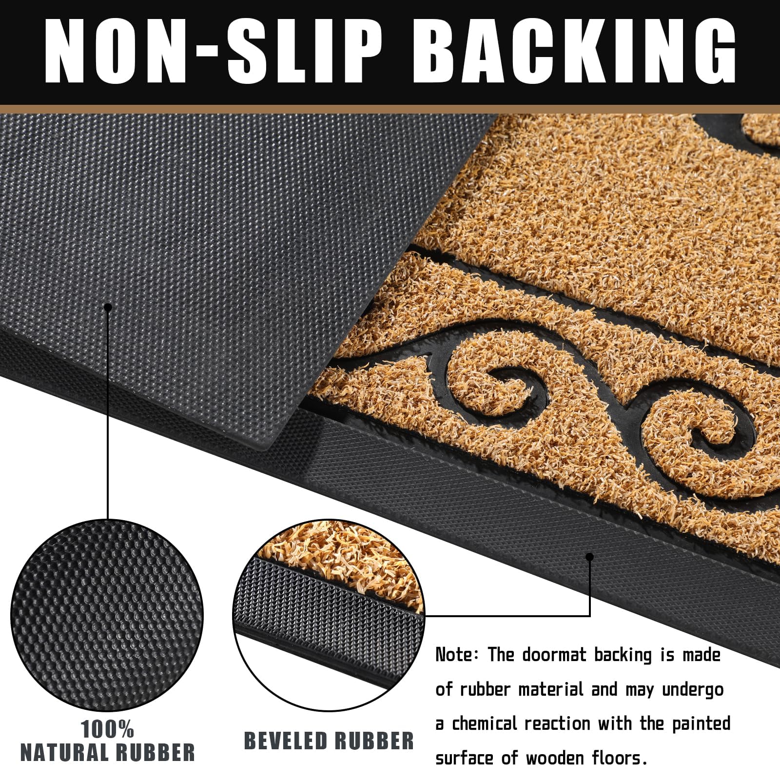 Yimobra non-slip rubber backing prevents slips at the doorway