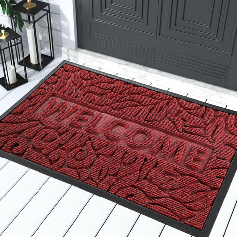 Yimobra Welcome Mat outdoor front view showing durable waterproof surface for busy entryways.