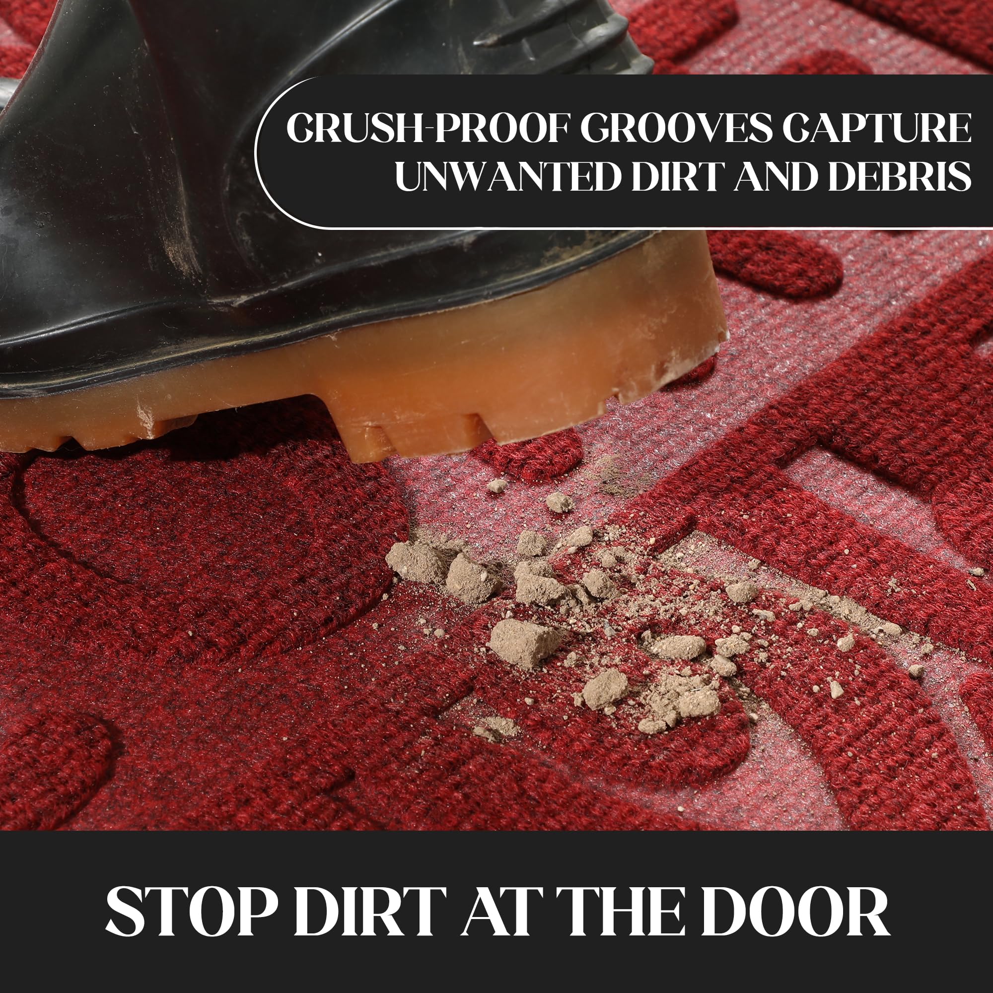 Yimobra mat absorbs moisture to keep floors dry after rain.