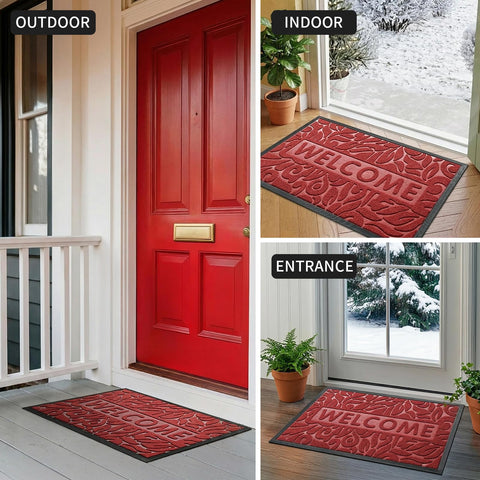 Yimobra mat with non-slip backing keeps it in place for safe entry.