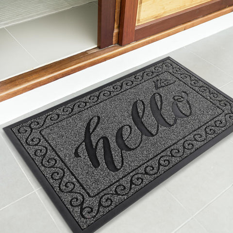 Yimobra outdoor-indoor-use rug protects floors from tracked debris.