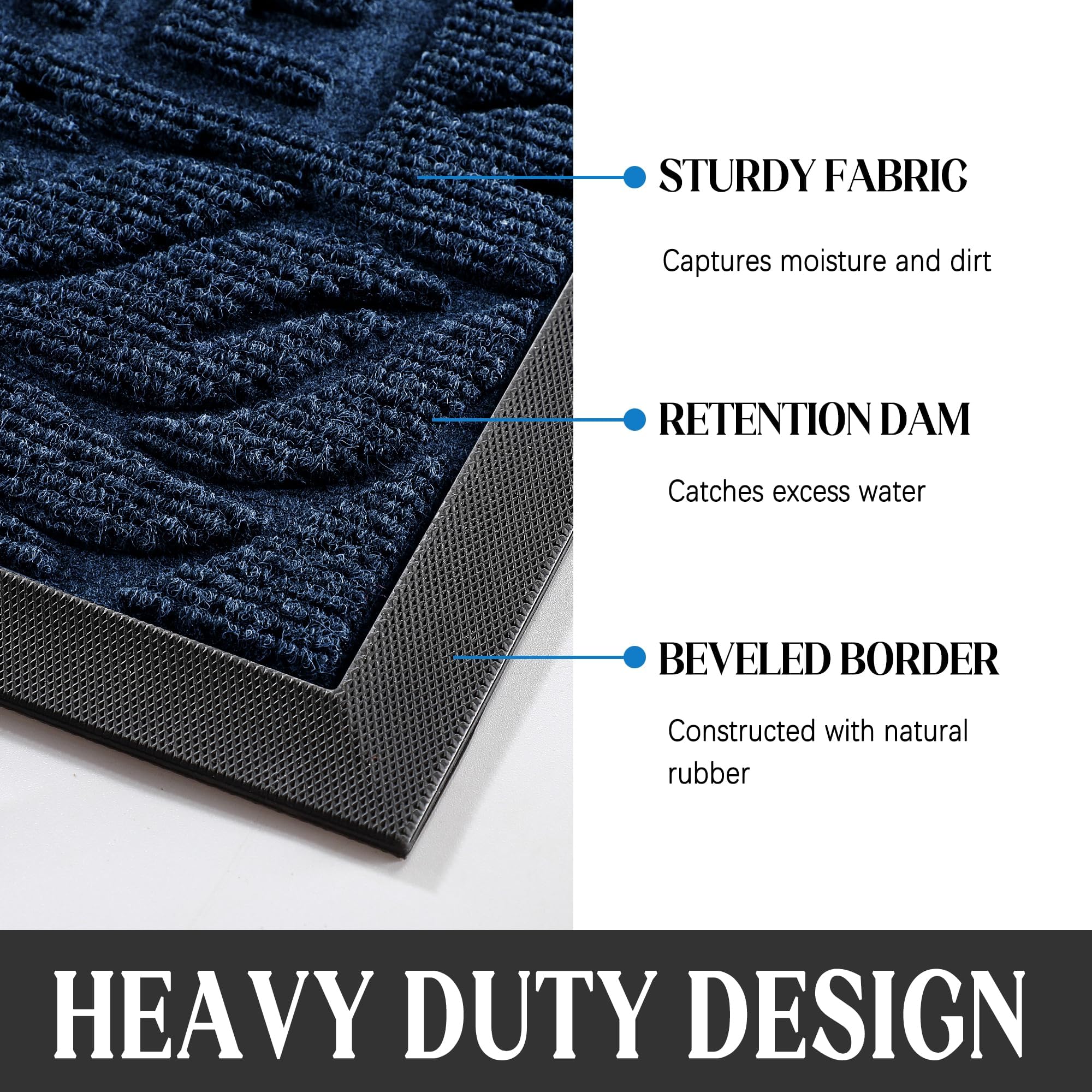 Yimobra Welcome Mat dirt capture grooves help keep floors clean