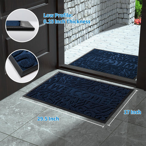 Yimobra Welcome Mat polyester top fabric withstands weather and wear