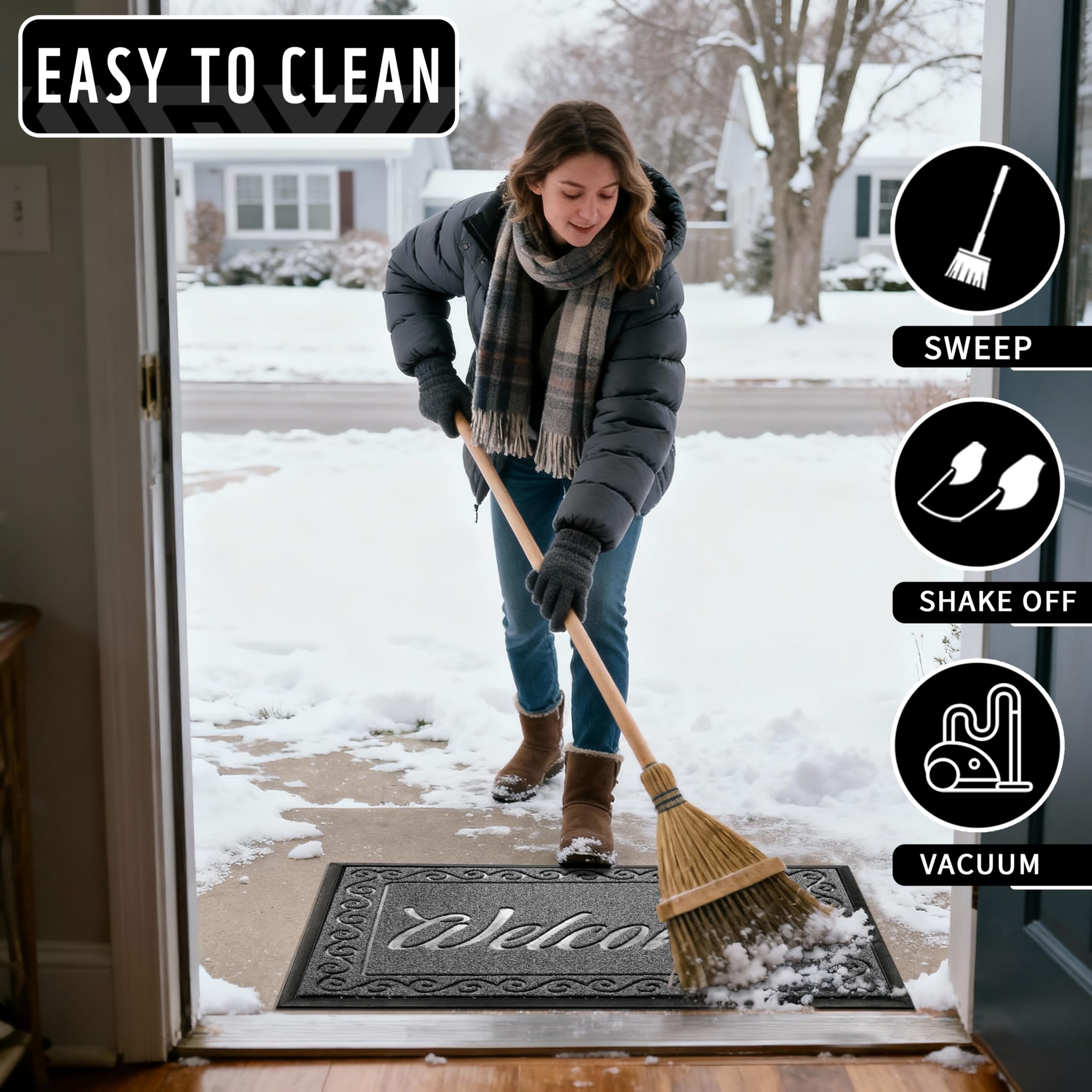 Yimobra welcome mat sturdy and versatile for entryways, patios, or garages