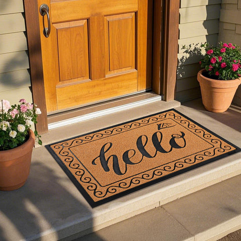 Yimobra yellow entrance mat adds a bright, inviting touch to your doorway