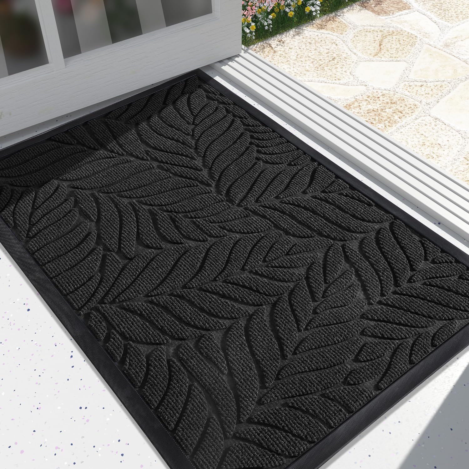 Yimobra versatile front door mat fits entryways, garages, patios with simple style