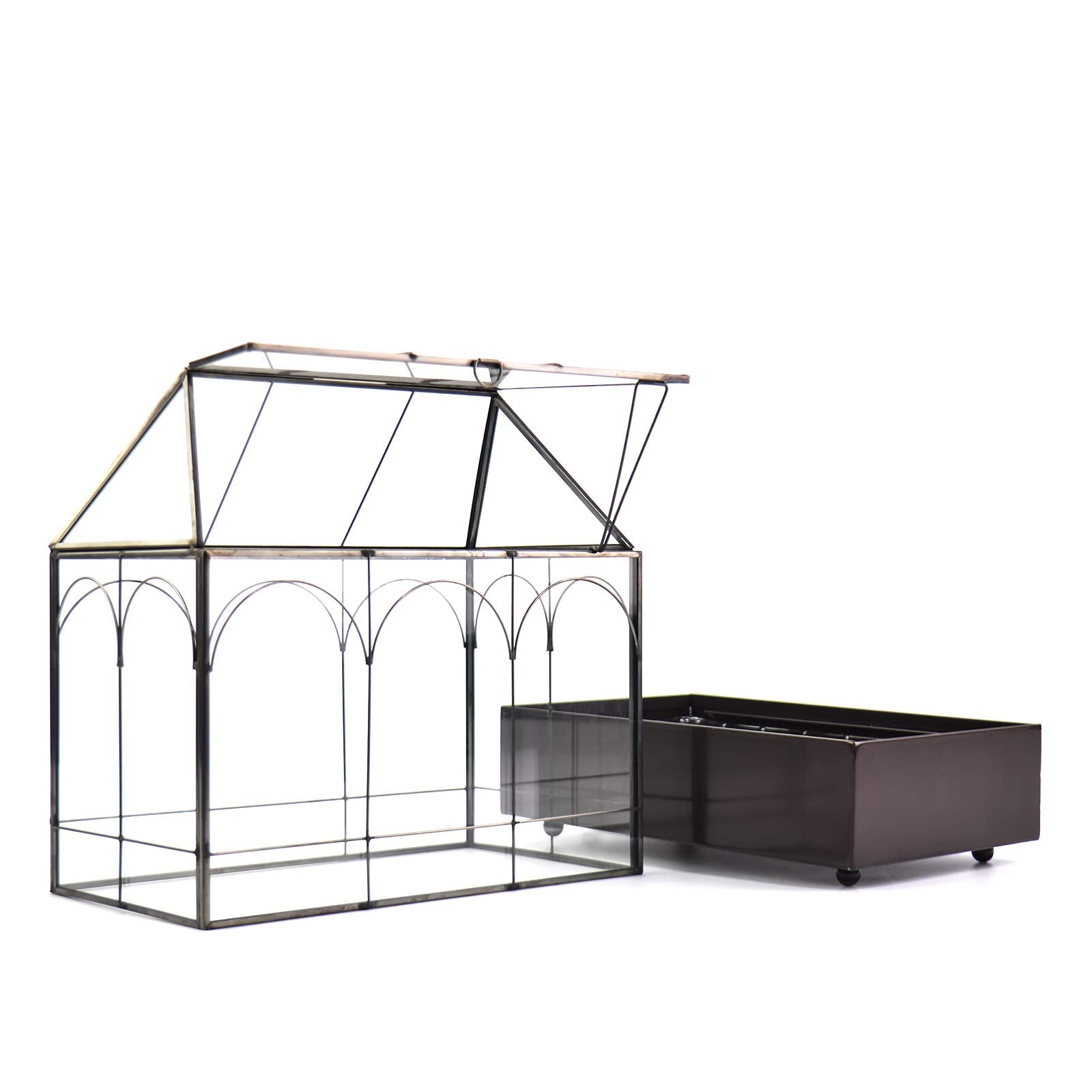 YIMORENCE V handmade brass frame terrarium showcases artisanal craftsmanship