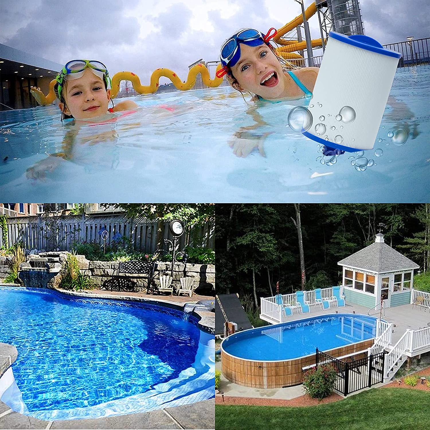 Yinage 6CH-940 filter in hot tub setup demonstrates easy maintenance.