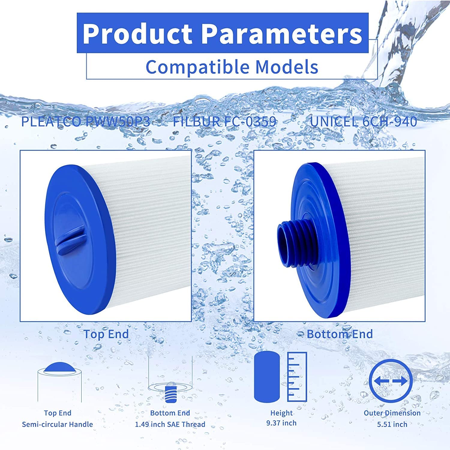 Yinage 6CH-940 filter packaged two-pack offer convenience and savings.