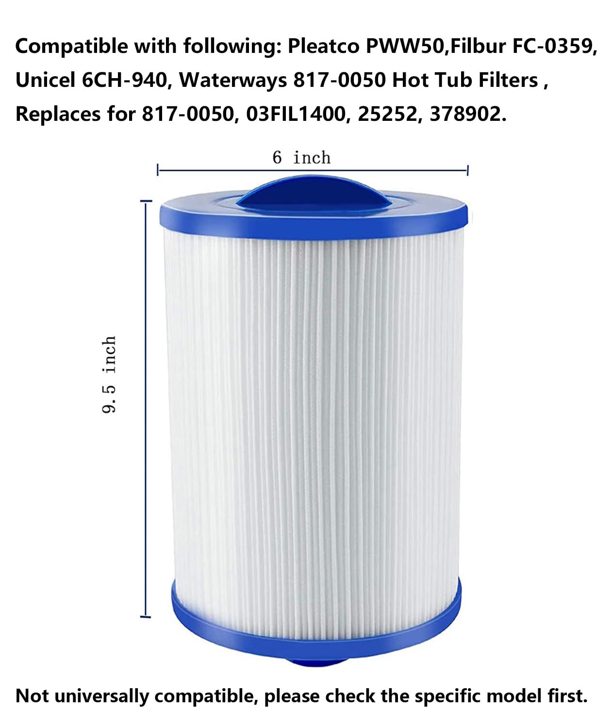 Yinage 6CH-940 filter side view highlights durable structure and compatibility.