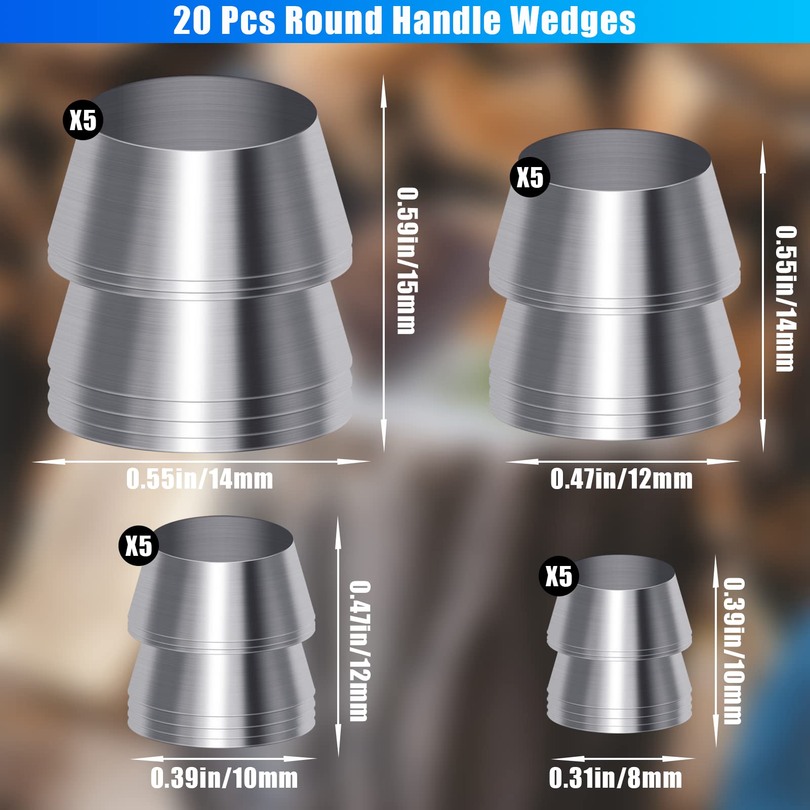 YINARONG 12mm wedge provides solid support for carpentry and wooden handles