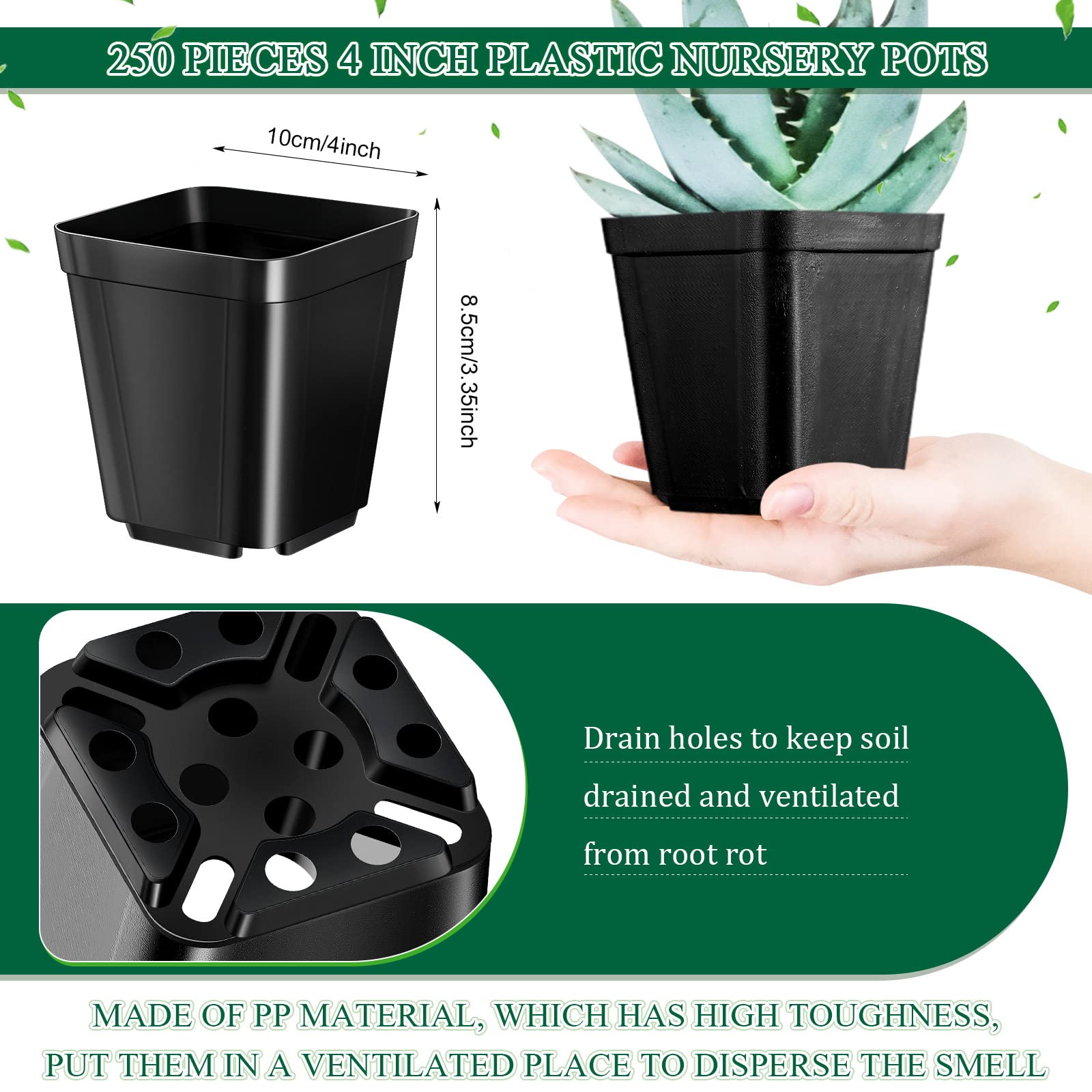 Yinder pot showing drainage holes at the bottom for ventilated soil.