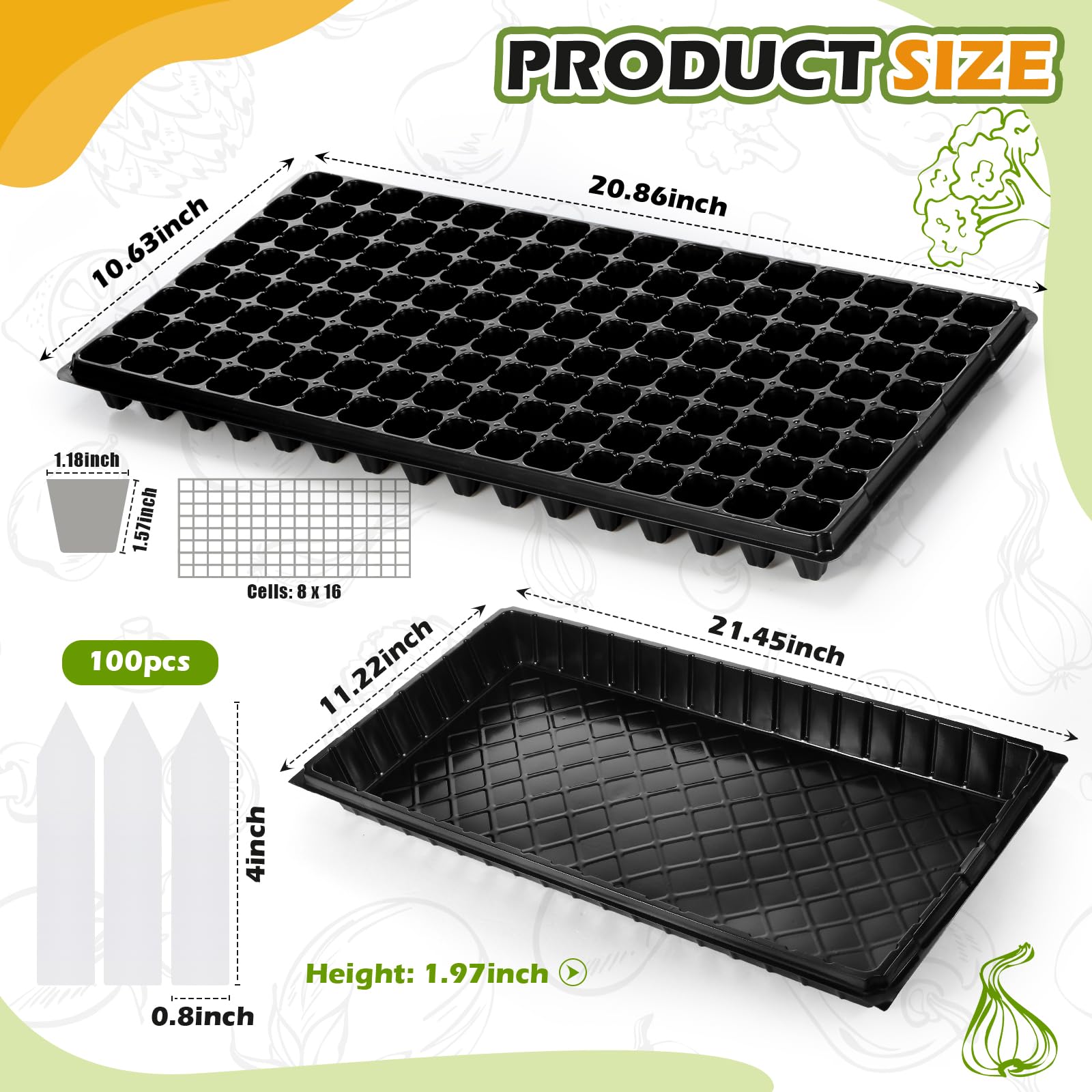 Yinder flat no-hole 1020 tray, ideal for flat seedling setups.