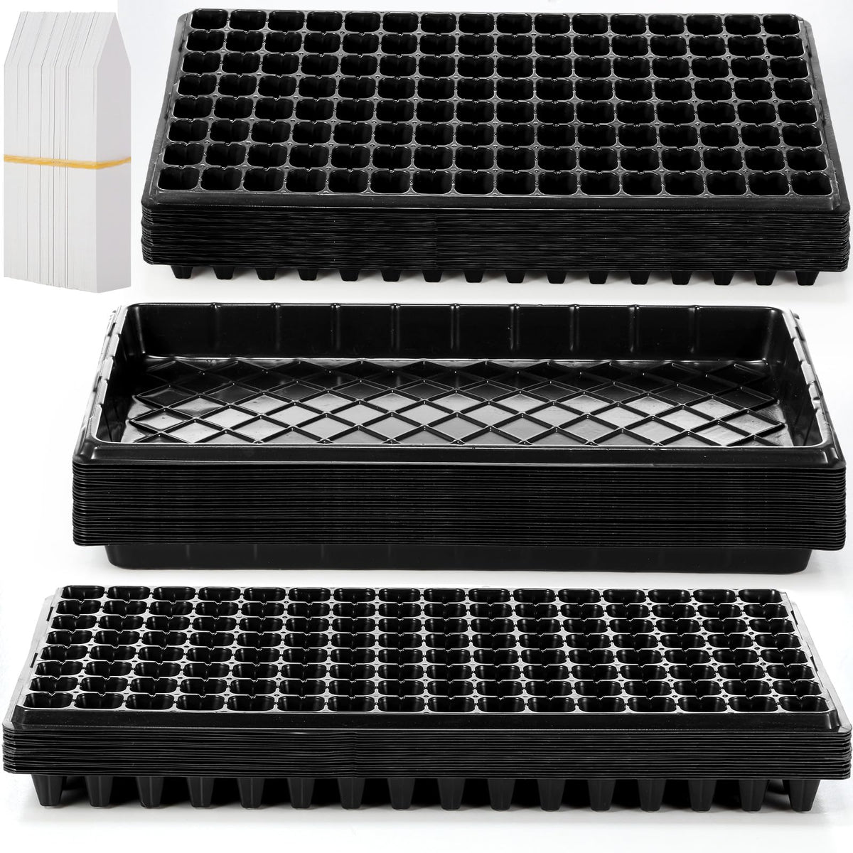 Yinder 128-cell seed starter tray with dome for efficient germination.