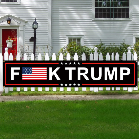 YINENA anti-trump banner yard flag double-sided visibility outdoors