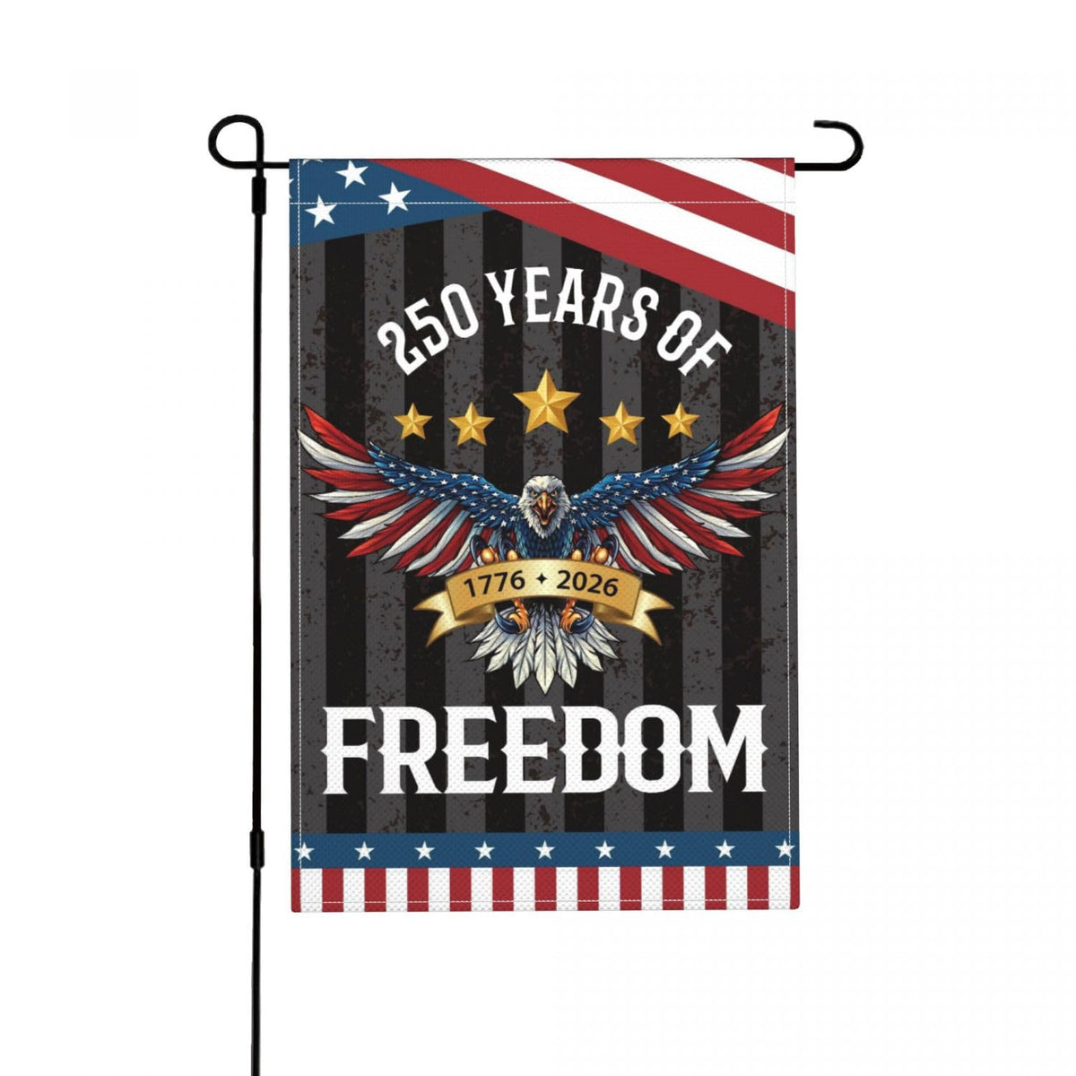 YINGFAN 250 Years America garden flag front view for outdoor display