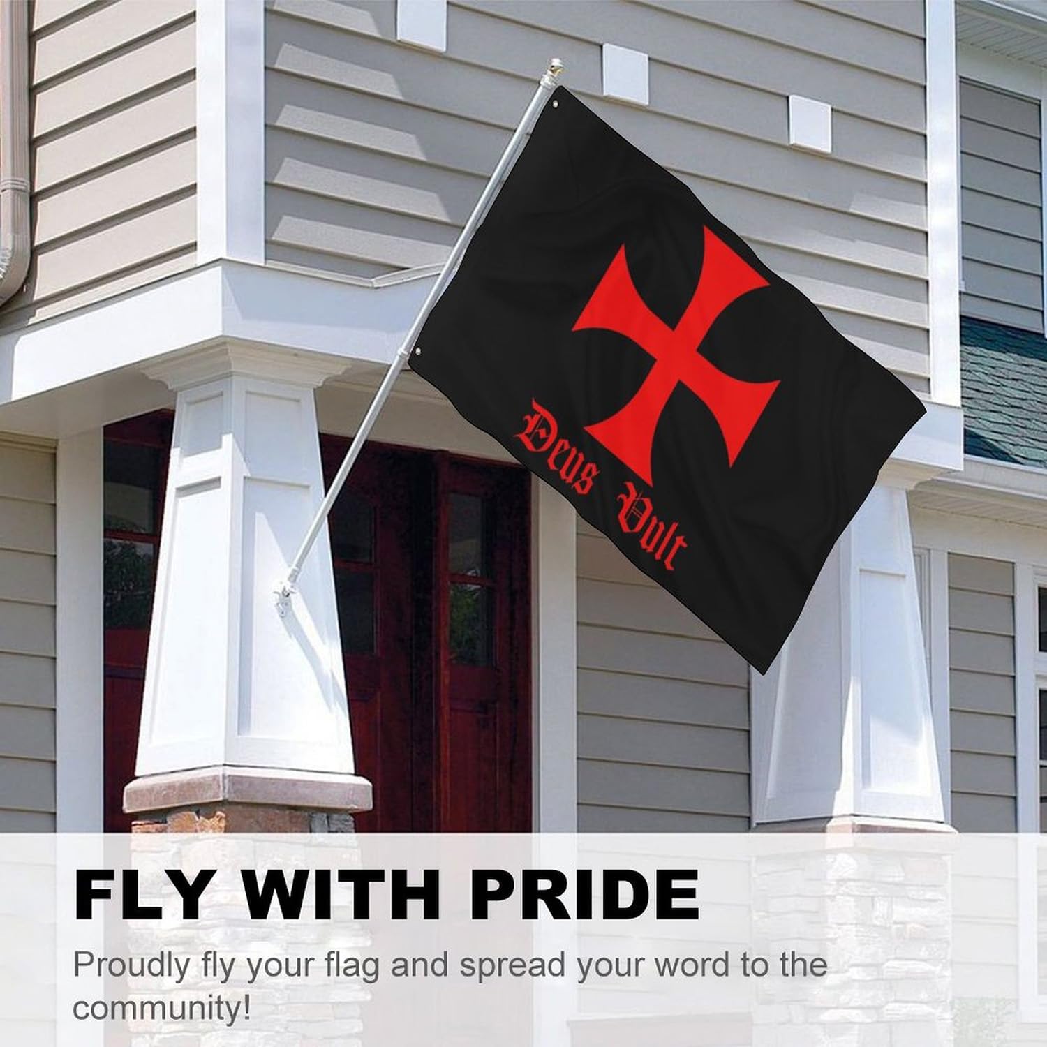 YINGFAN Crusader flag as decor for medieval themed spaces