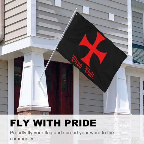 YINGFAN Crusader flag as decor for medieval themed spaces