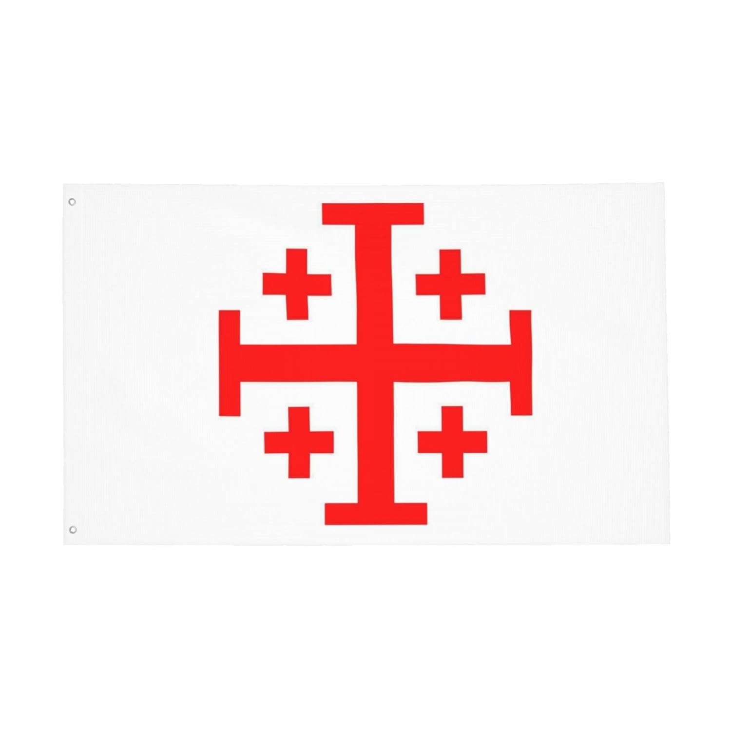 YINGFAN Jerusalem Cross flag 3x5ft, vivid, UV-resistant for outdoor display.