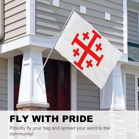 YINGFAN Jerusalem Cross flag features double-stitched edges for durability.