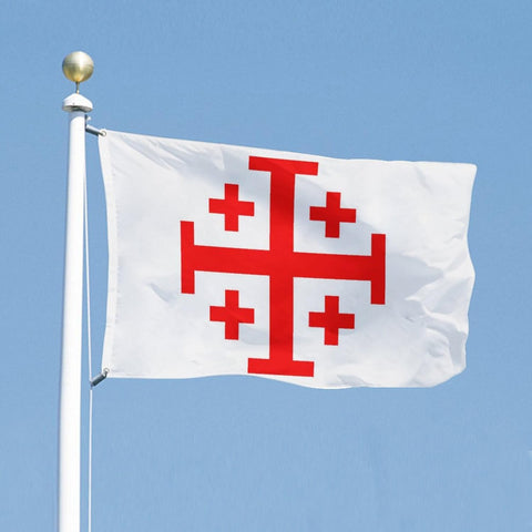 YINGFAN Jerusalem Cross flag for indoor and outdoor spaces.