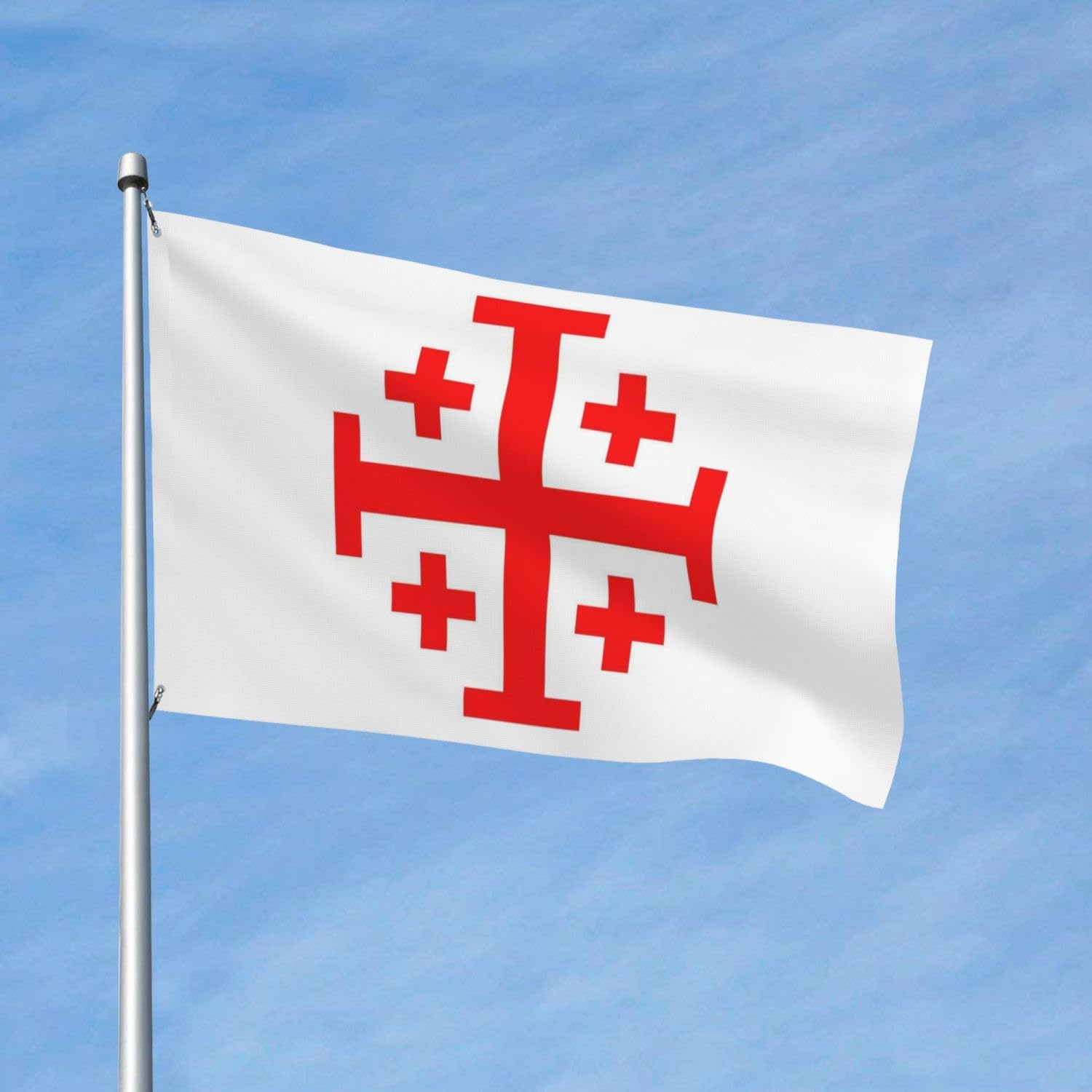 YINGFAN Jerusalem Cross flag uses durable polyester fabric.