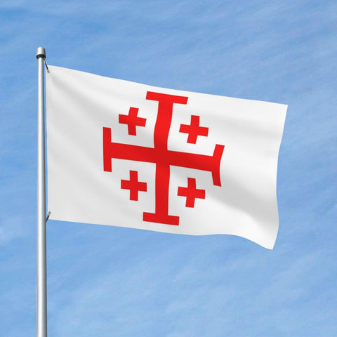 YINGFAN Jerusalem Cross flag uses durable polyester fabric.