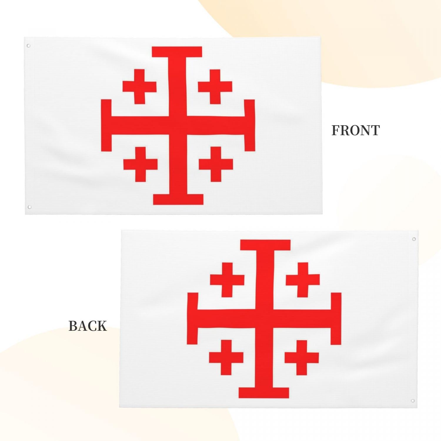 YINGFAN Jerusalem Cross flag vivid print that resists fading.