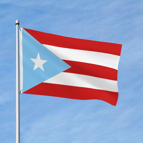 YINGFAN historic 1895–1952 light blue Puerto Rico flag banner