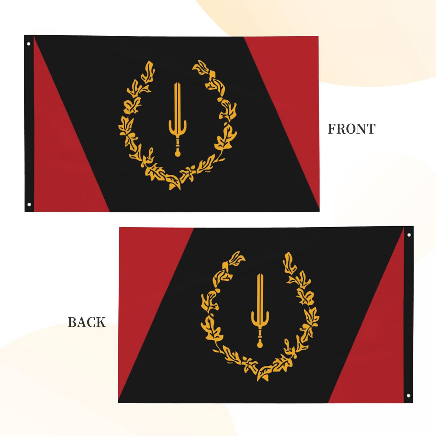 YINGFAN flag's deep black color provides striking visibility for indoor decor.