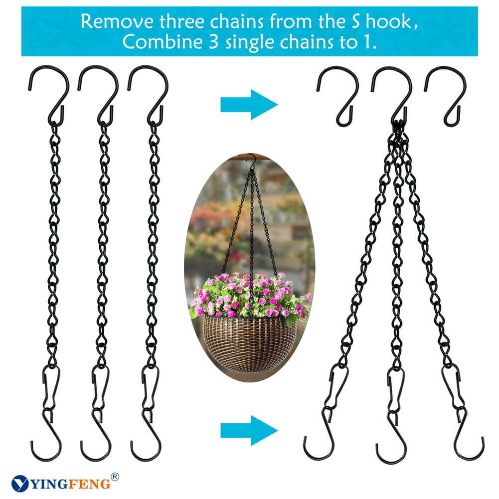Adjustable-length hanging chain adapts to different feeders and planters.