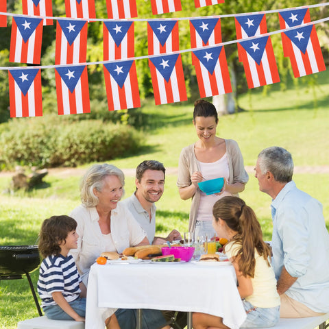 Yingnner Puerto Rico flag banner bright colors add festive decor.