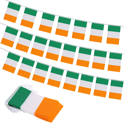 Yingnner Ireland flag banner with 30 mini flags for festive decor