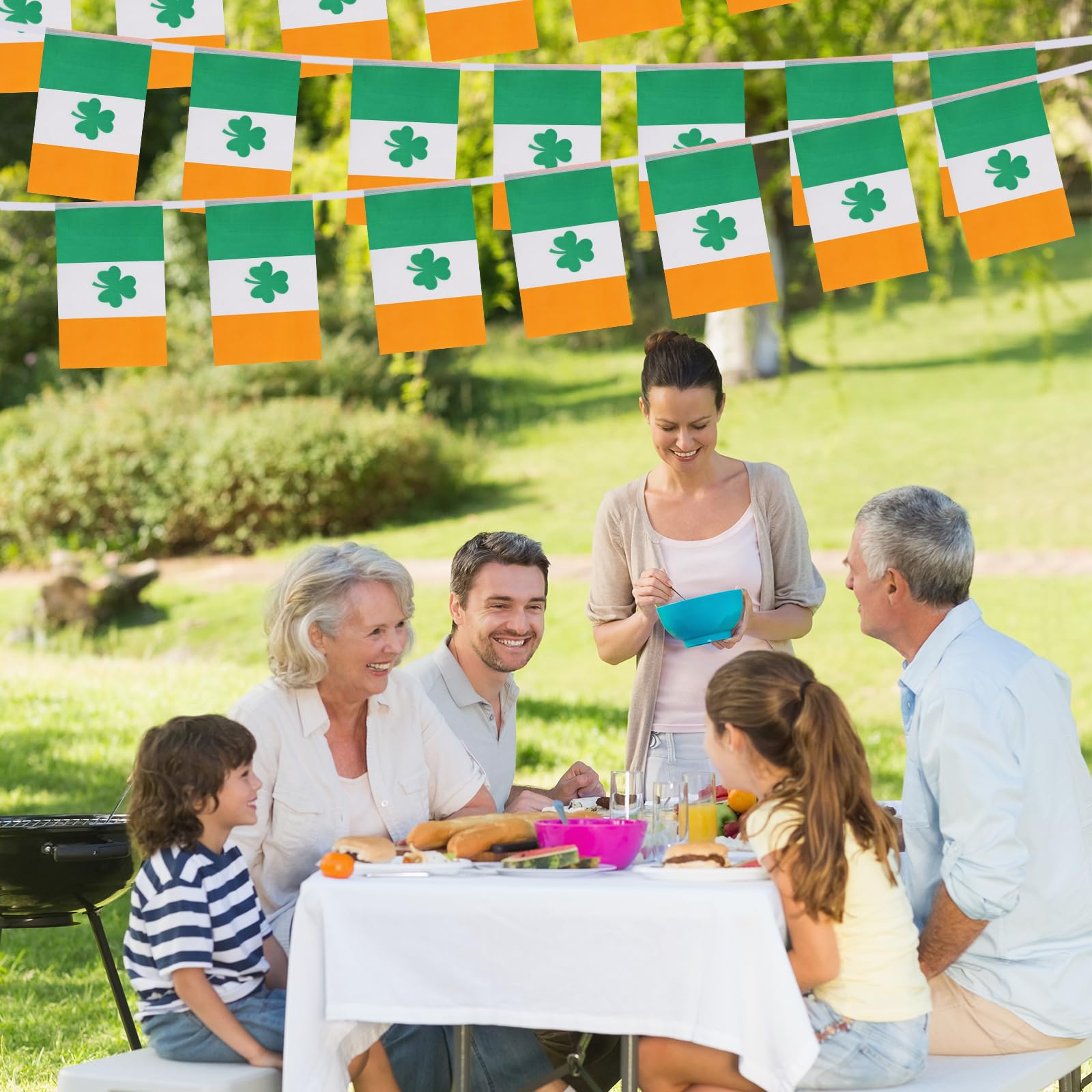 Yingnner Ireland Shamrock Flag Banner fits indoor and outdoor spaces without clutter.